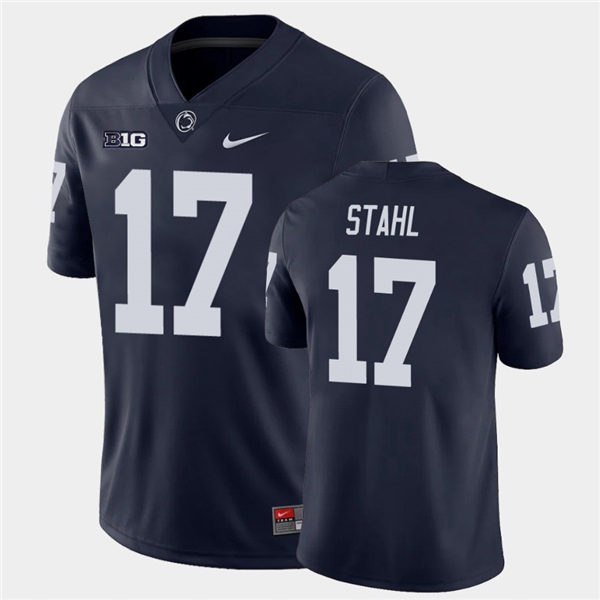 Men's Penn State Nittany Lions #17 Mason Stahl Nike Navy with Name College Football Jersey 