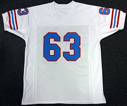 Men's Houston Oilers #63 Mike Munchak White Mitchell&Ness Throwback Jersey