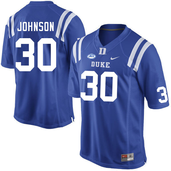 Mens Duke Blue Devils #30 Brandon Johnson Nike Royal College Football Jersey