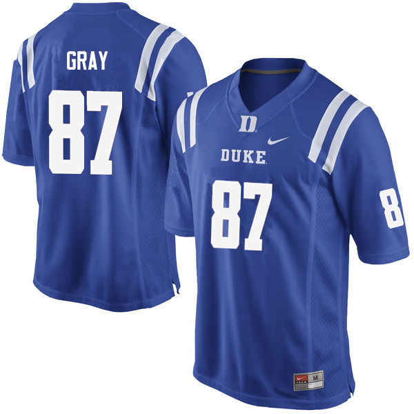 Mens Duke Blue Devils #87 Noah Gray Nike Royal College Football Jersey