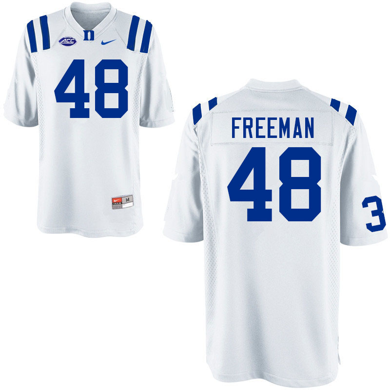Mens Duke Blue Devils #48 Tre Freeman Nike White College Stitched Football Jersey