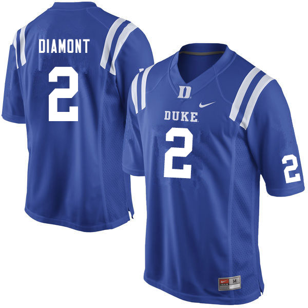 Mens Duke Blue Devils #2 Luca Diamont  Nike Royal College Football Jersey