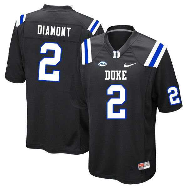 Mens Duke Blue Devils #2 Luca Diamont  Nike Black College Football Game Jersey