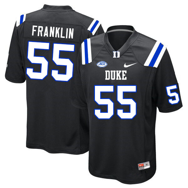 Mens Duke Blue Devils #55 Ja'Mion Franklin Nike Black College Football Game Jersey