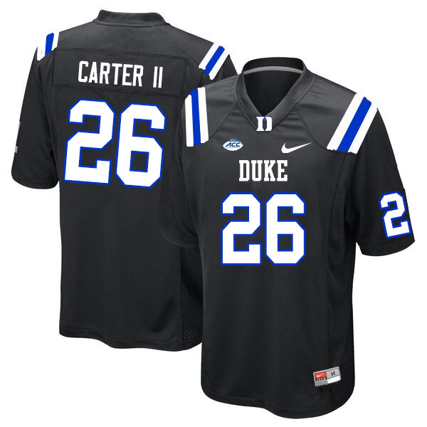 Mens Duke Blue Devils #26 Michael Carter II Nike Black College Football Game Jersey
