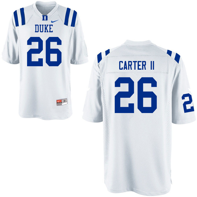 Mens Duke Blue Devils #26 Michael Carter II  Nike White College Stitched Football Jersey