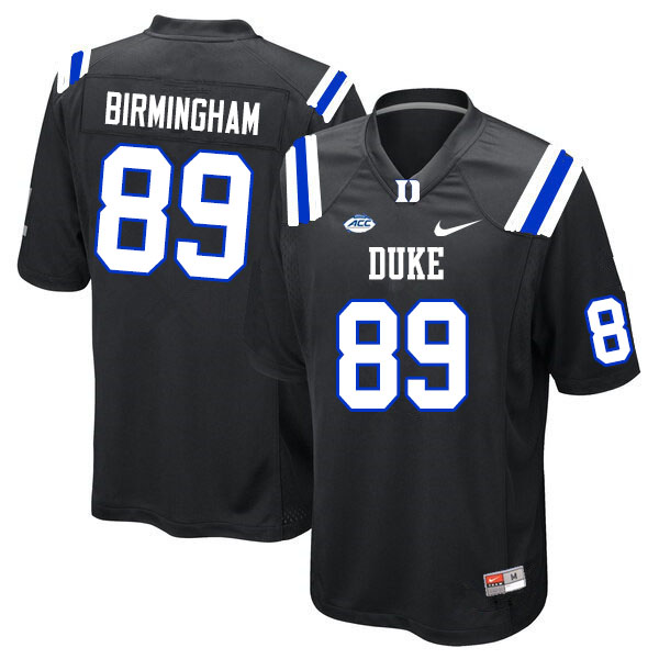 Mens Duke Blue Devils #89 Mark Birmingham Nike Black College Football Game Jersey