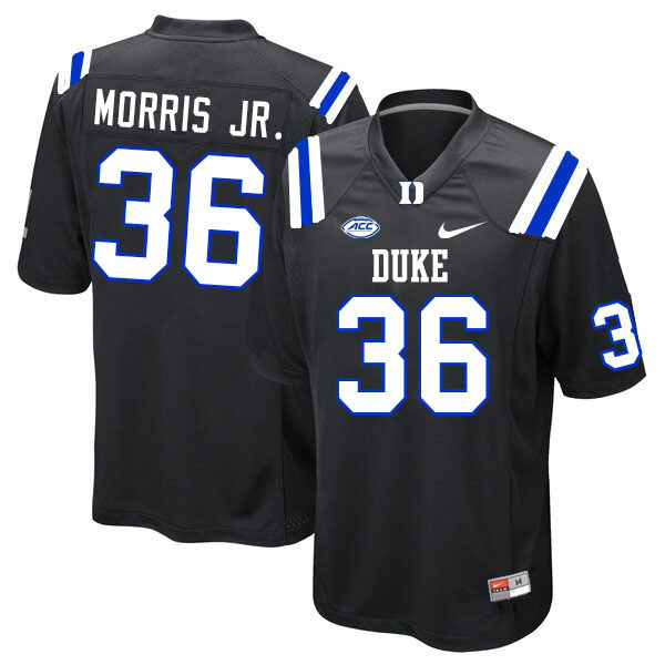 Mens Duke Blue Devils #36 Nick Morris Jr. Nike Black College Football Game Jersey