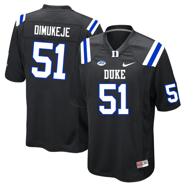 Mens Duke Blue Devils #51 Victor Dimukeje Nike Black College Football Game Jersey