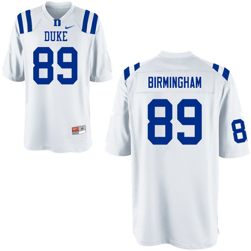 Mens Duke Blue Devils #89 Mark Birmingham Nike White College Stitched Football Jersey