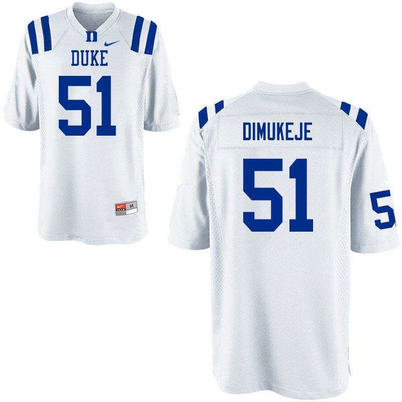 Mens Duke Blue Devils #51 Victor Dimukeje Nike White College Stitched Football Jersey