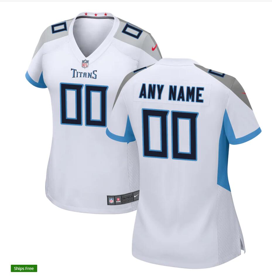 Women's Tennessee Titans Custom Stitched Nike White Vapor Limited Jersey