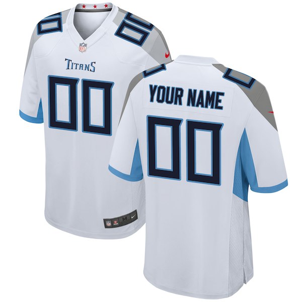 Men's Tennessee Titans Custom Stitched Nike White Vapor Limited Jersey