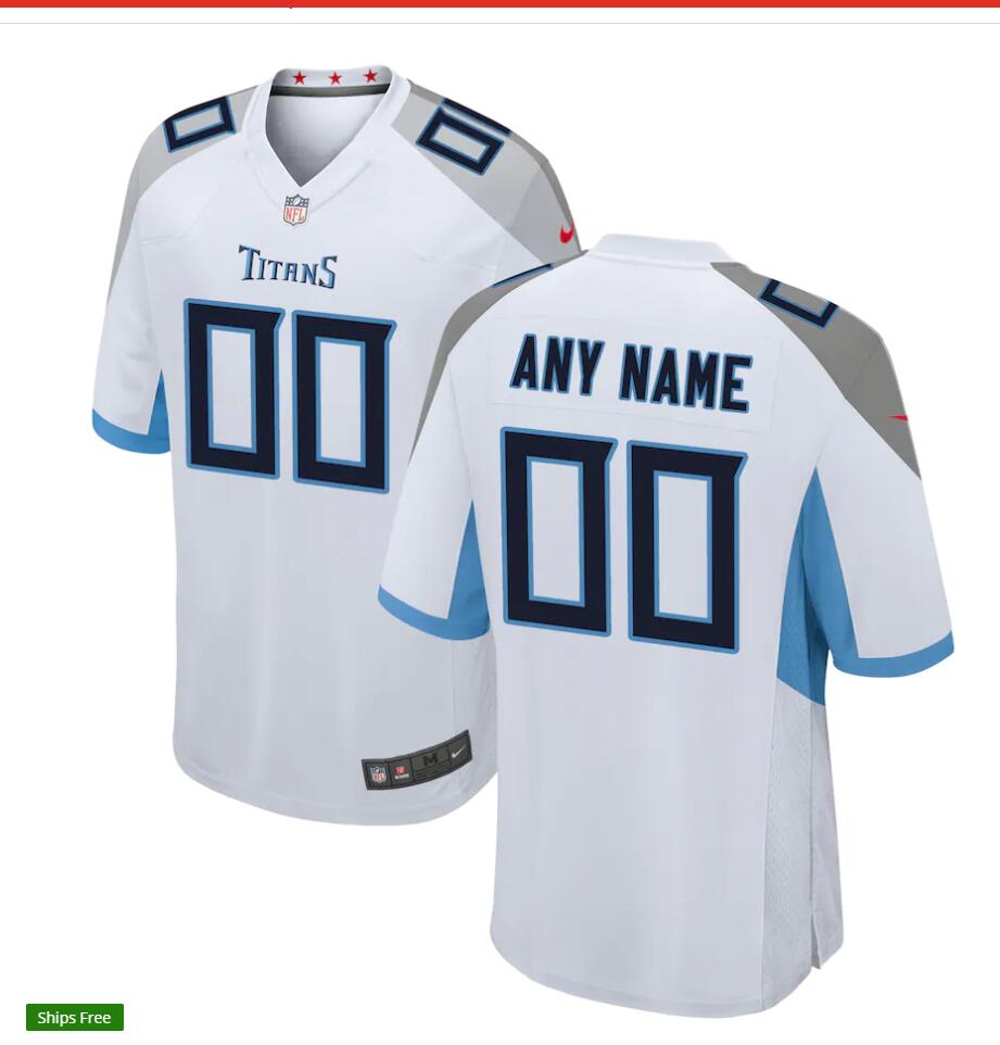 Youth Tennessee Titans Custom Stitched Nike White Vapor Limited Jersey