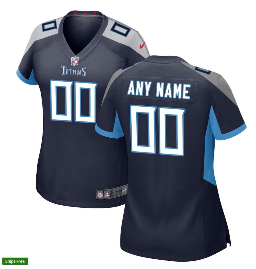 Women's Tennessee Titans Custom Nike Navy Stitched Vapor Limited Jersey