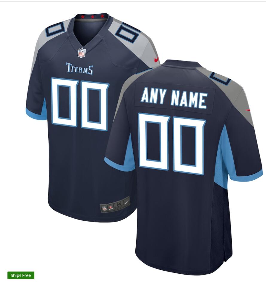 Youth Tennessee Titans Custom Nike Navy Stitched Vapor Limited Jersey