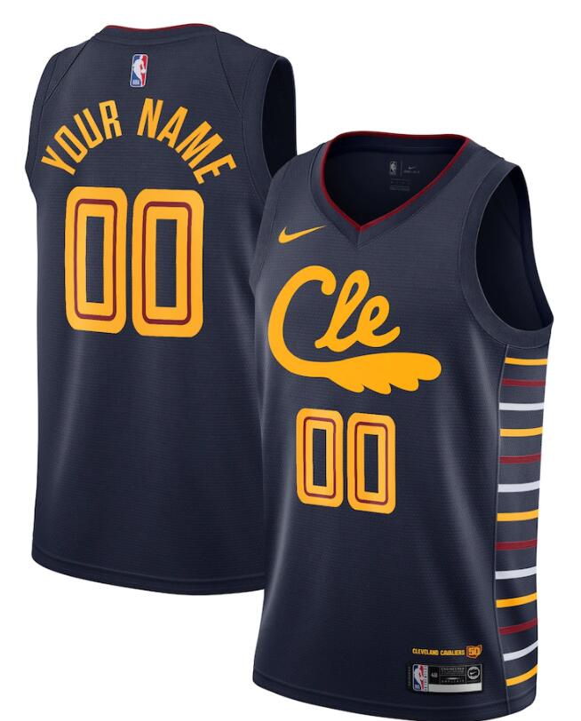 Mens Cleveland Cavaliers Custom Nike Navy 2019-20 City Edition Swingman Jersey