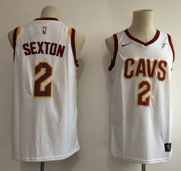 Mens Cleveland Cavaliers #2 Colin Sexton Nike White Association Edition Jersey