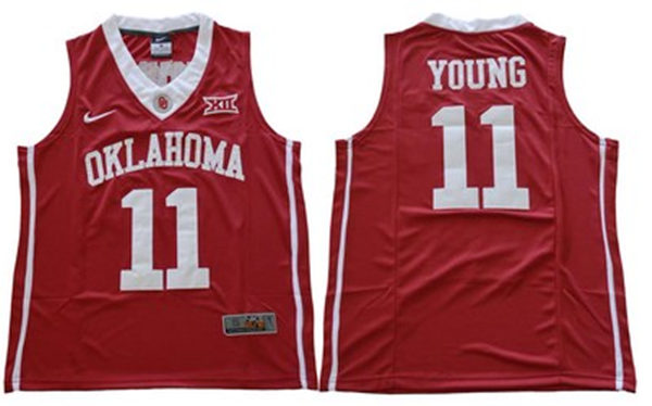 Mens Oklahoma Sooners #11 Trae Young Stitched Nike Red College basketball Jersey