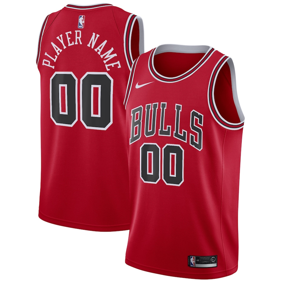 Mens Chicago Bulls Custom Nike Red NBA Icon Edition Jersey 