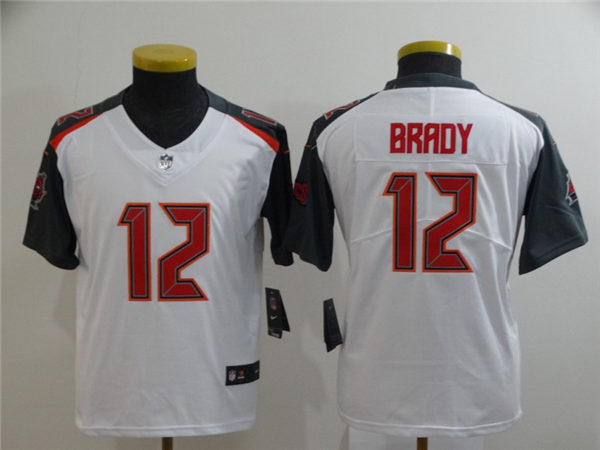 Youth Tampa Bay Buccaneers #12 Tom Brady Nike 2014-18 White Retro Jersey