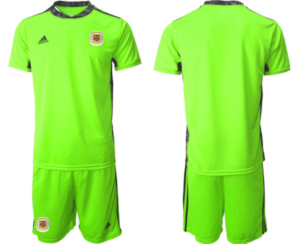 Mens Argentina National Team 2021 fluorescent green goalkeeper Soccer Jersey Suit
