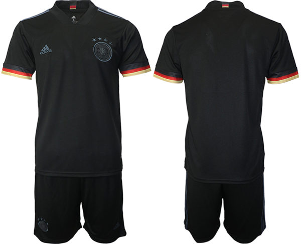 Mens Germany National Team 2021 Away Black Custom Soccer Jersey Suit