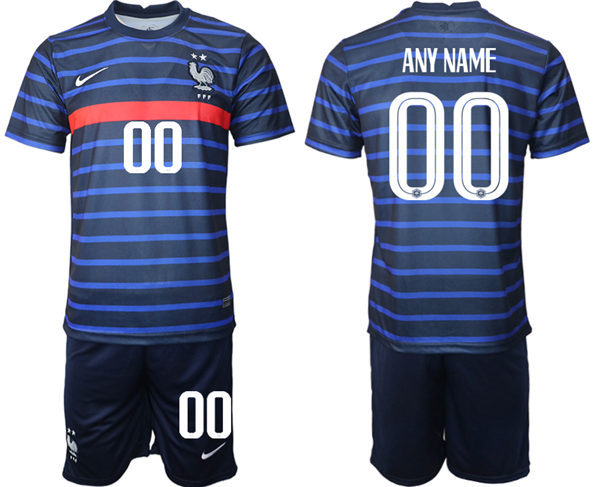 Mens France National Team 2020/21 Home Navy Custom Soccer Jersey Suit
