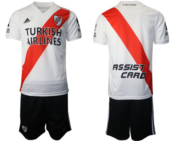 Mens River Plate 2021 White Home  Custom Soccer Jersey kit