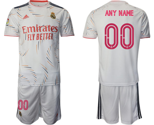 Mens Real Madrid 2021 White Home  Custom Soccer Jersey kit