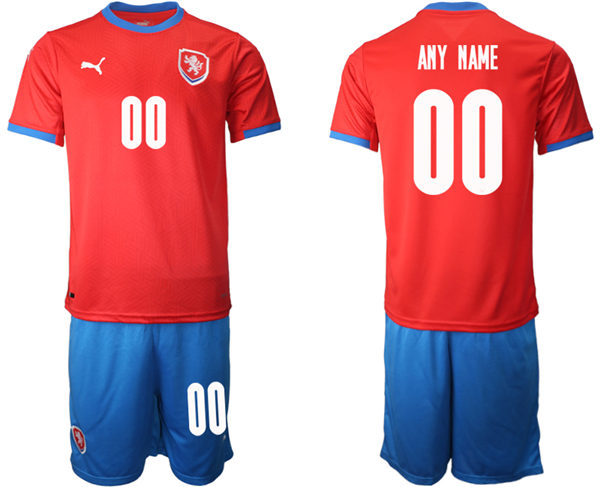 Mens Czech Republic National Team 2020/21 Home Red Custom Soccer Jersey Suit