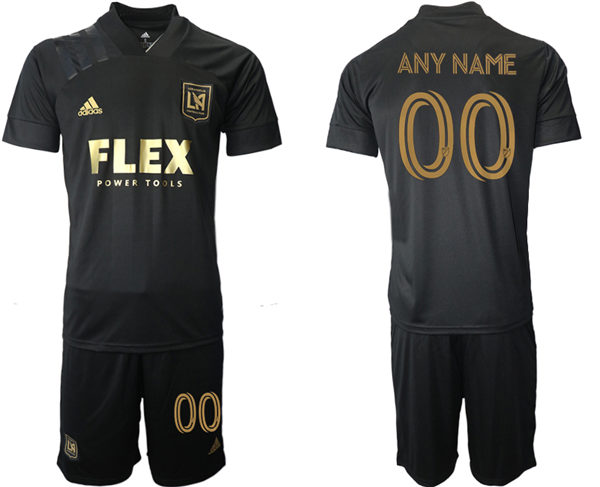 Mens Los Angeles FC 2021 Black Home Custom Soccer Jersey kit