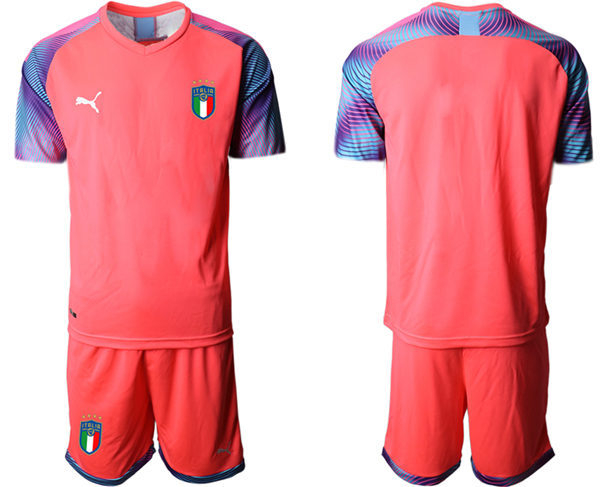 Mens Italy National Team 2020/21 Pink goalkeeper Soccer Jersey Suit