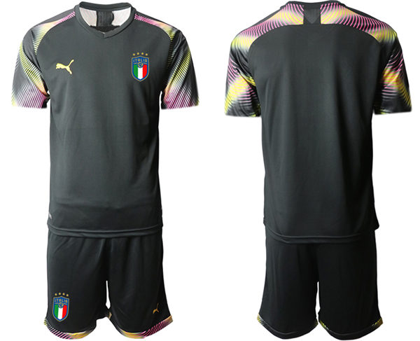 Mens Italy National Team 2020/21 black goalkeeper Soccer Jersey Suit