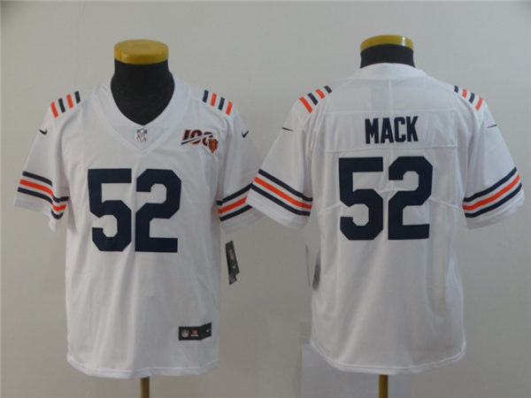 Youth Chicago Bears #52 Khalil Mack Nike White 100th Season Classic Jersey