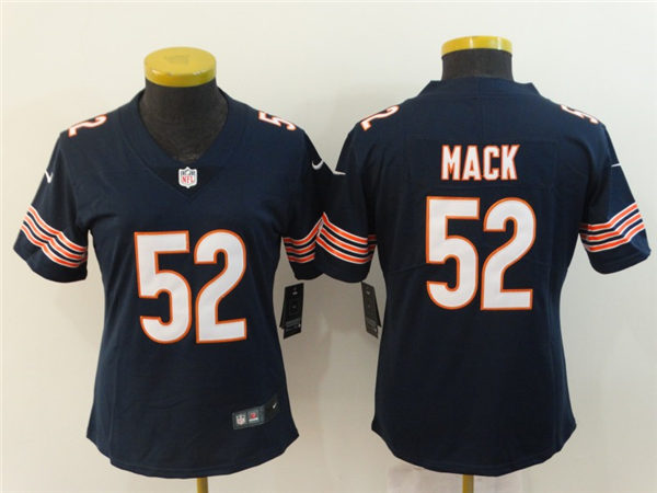 Women's Chicago Bears #52 Khalil Mack  Nike Navy Game Jersey