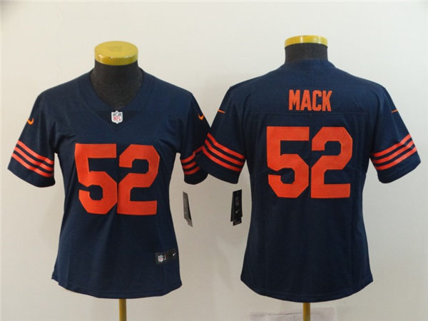 Women's Chicago Bears #52 Khalil Mack  Nike Navy Orange Alternate Jersey