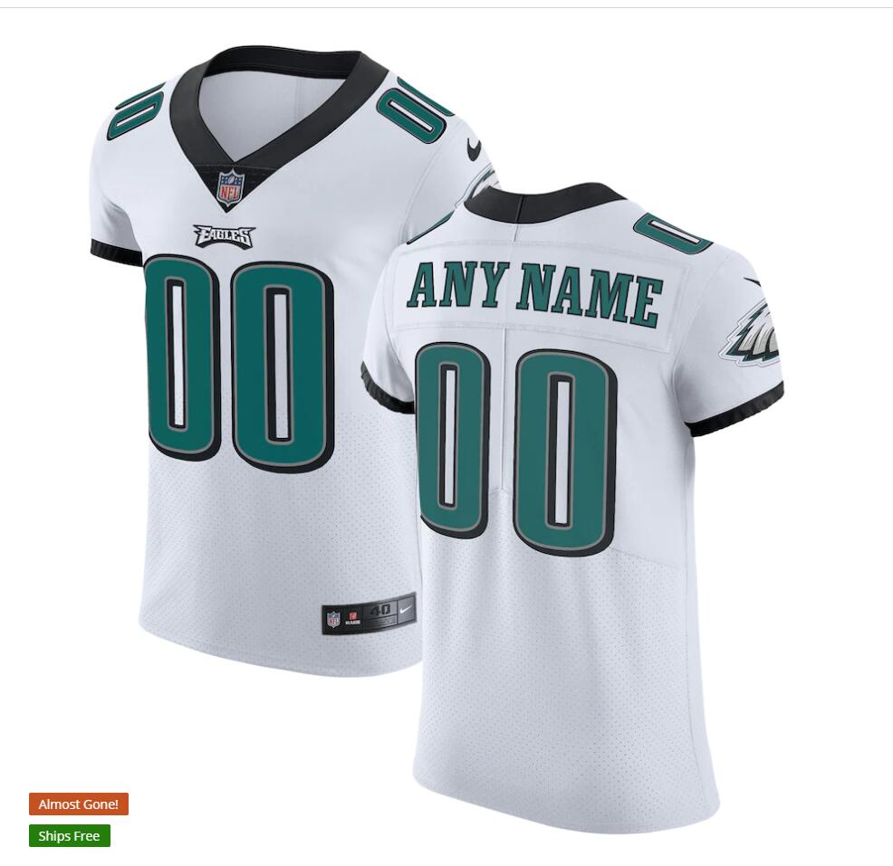 Men's Philadelphia Eagles Custom Stitched Nike White Vapor Untouchable LimitedJersey