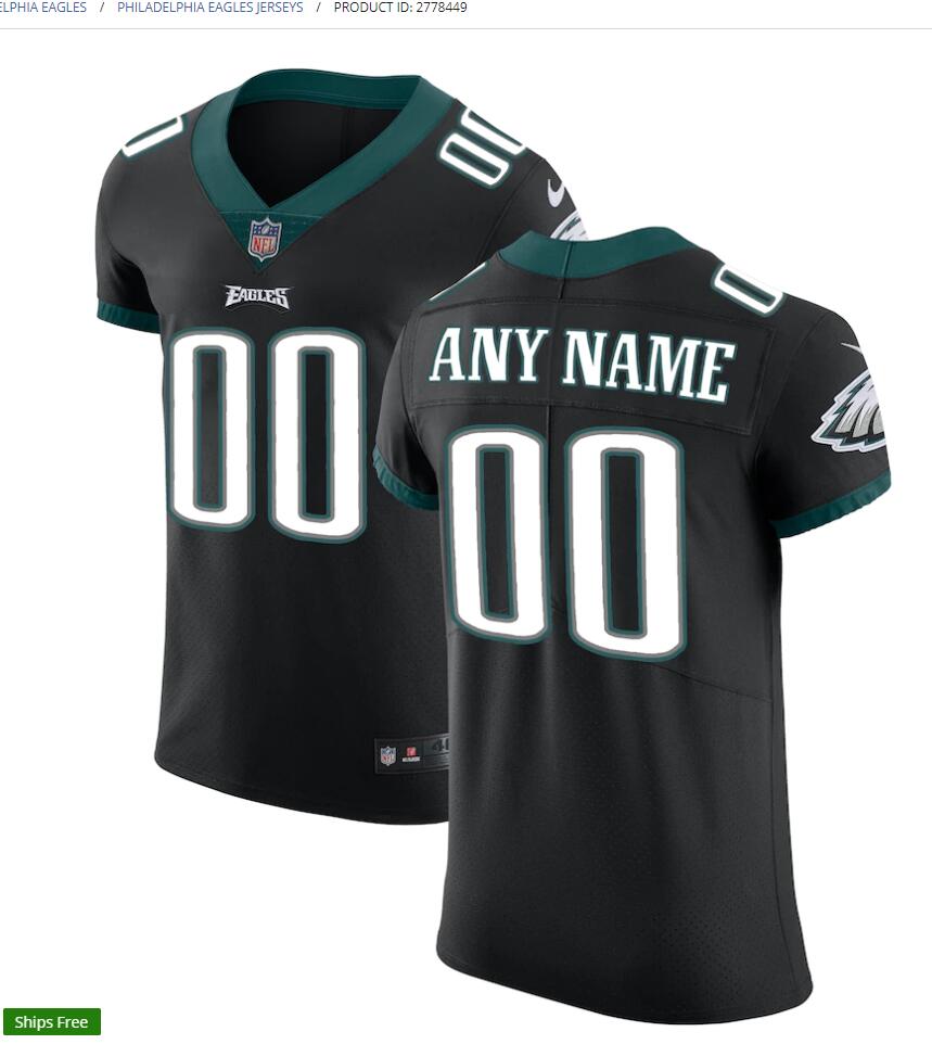 Men's Philadelphia Eagles Custom Stitched Nike Black Vapor Untouchable Limited Jersey