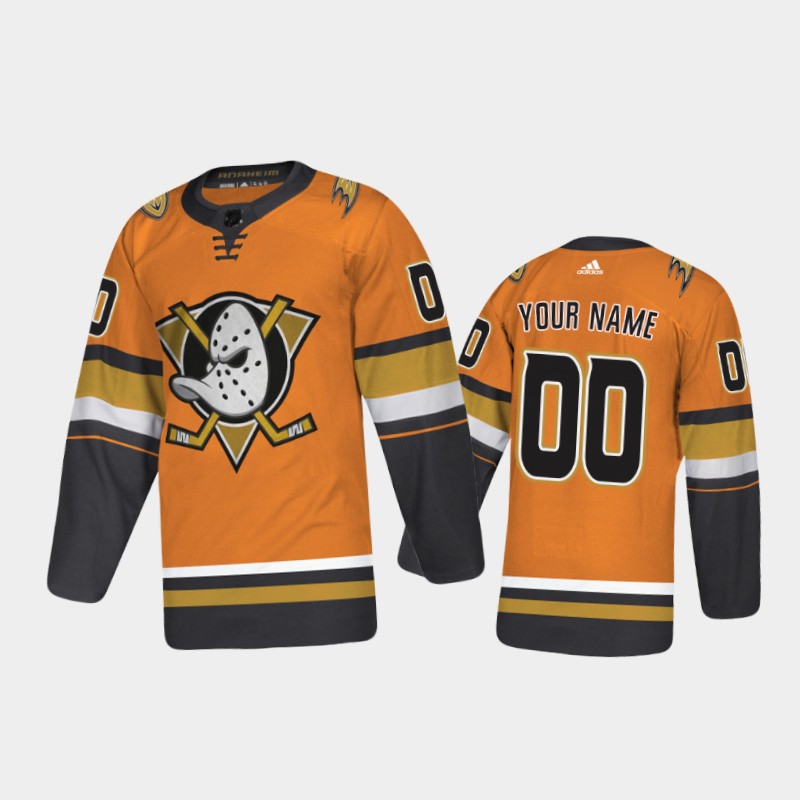 Mens Anaheim Ducks Custom Adidas Orange Alternate  Jersey