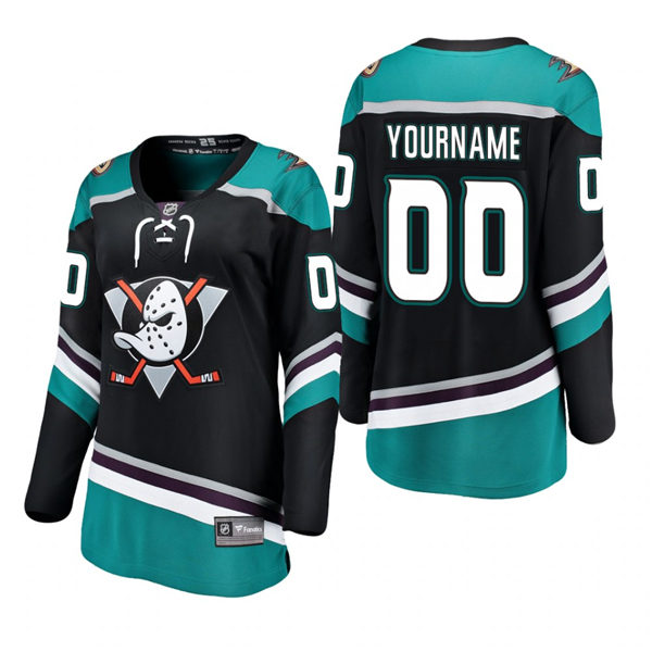Womens Anaheim Ducks Custom Adidas 2019 Alternate Black Bargain Jersey