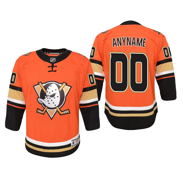 Youth Anaheim Ducks Custom Adidas Orange Alternate  Jersey