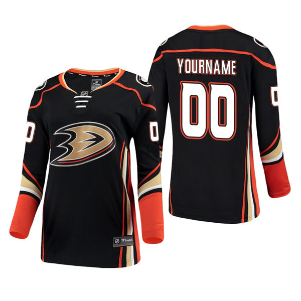 Women's Anaheim Ducks Custom Adidas Black Home  Jersey