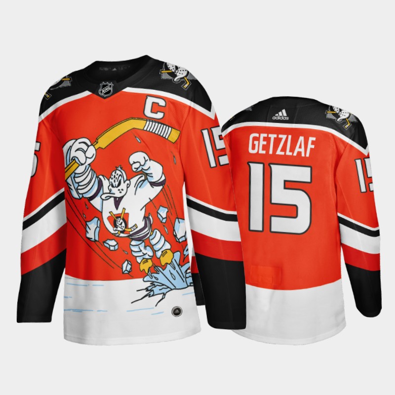 Mens Anaheim Ducks #15 Ryan Getzlaf Orange Alternate Adidas 2021 Reverse Retro Special Edition Jersey