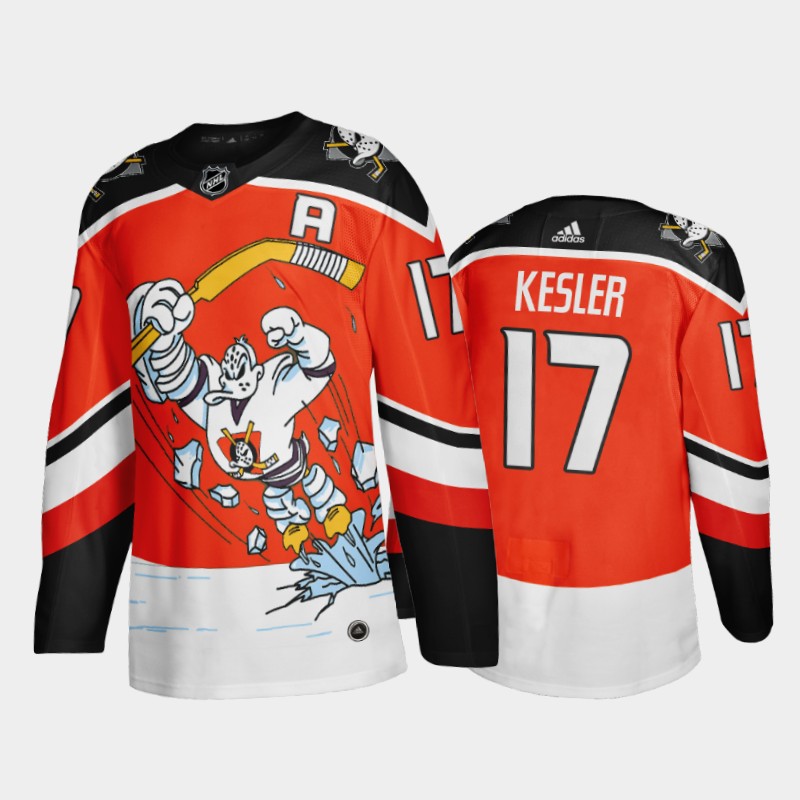 Mens Anaheim Ducks #17 Ryan Kesler Orange Alternate Adidas 2021 Reverse Retro Special Edition Jersey 