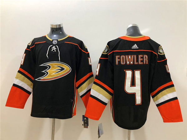 Mens Anaheim Ducks #4 Cam Fowler Adidas Black Home Jersey
