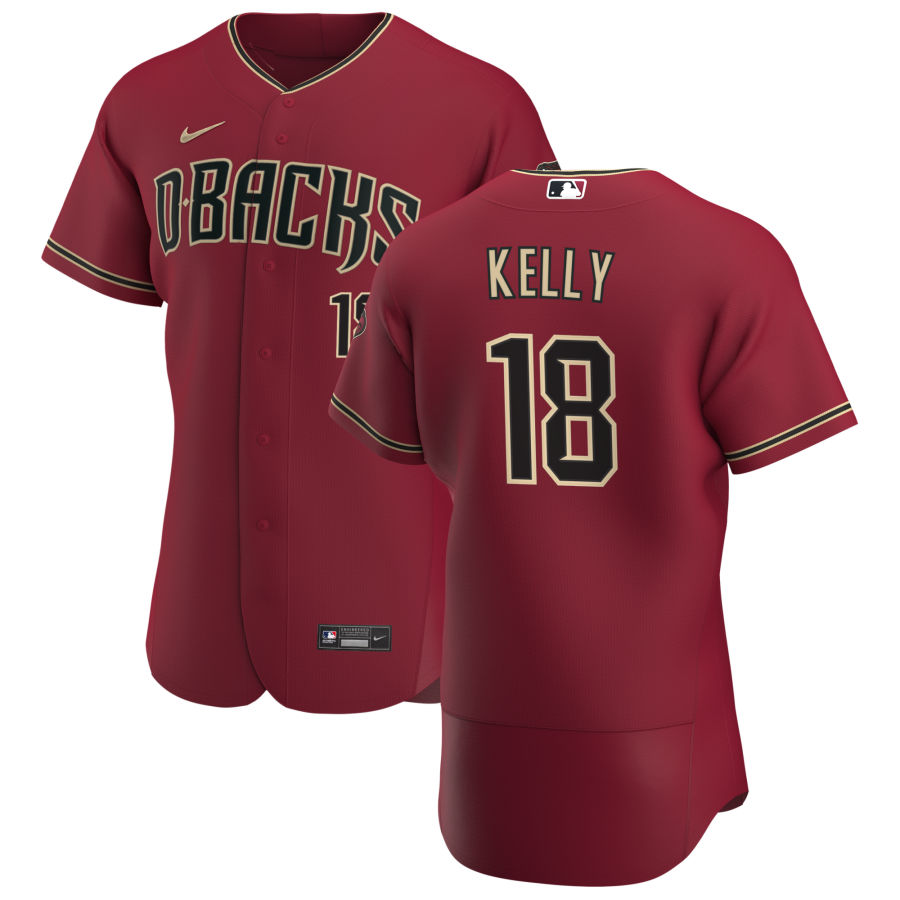 Mens Arizona Diamondbacks #18 Carson Kelly Nike Crimson Alternate FlexBase Jersey