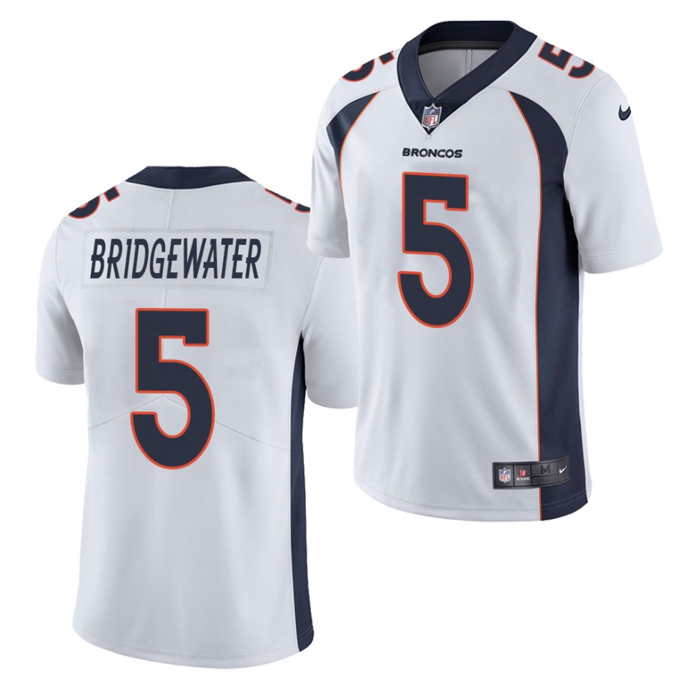 Men's Denver Broncos #5 Teddy Bridgewater White Nike NFL Vapor Untouchable Limited Jersey