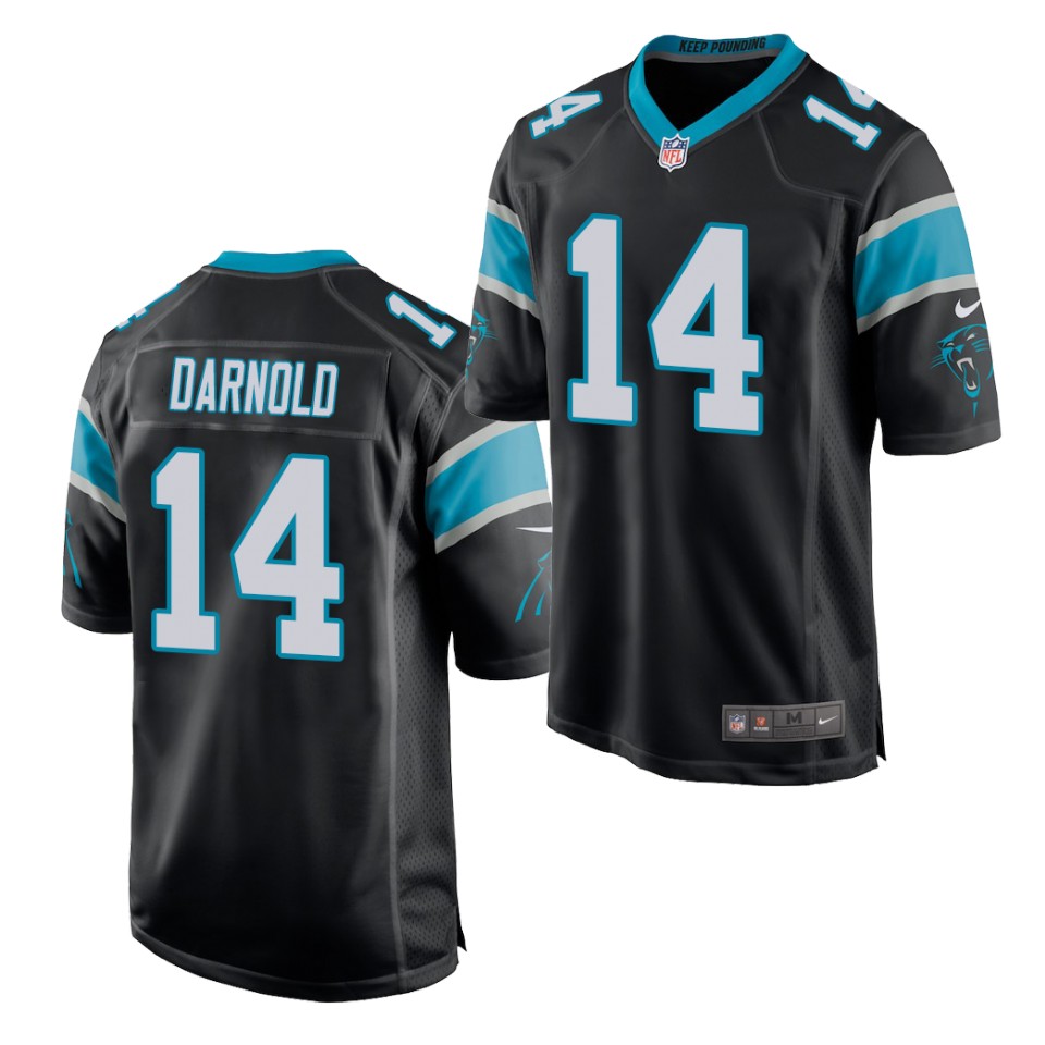 Men's Carolina Panthers #14 Sam Darnold Black Nike Vapor Untouchable Limited Jersey