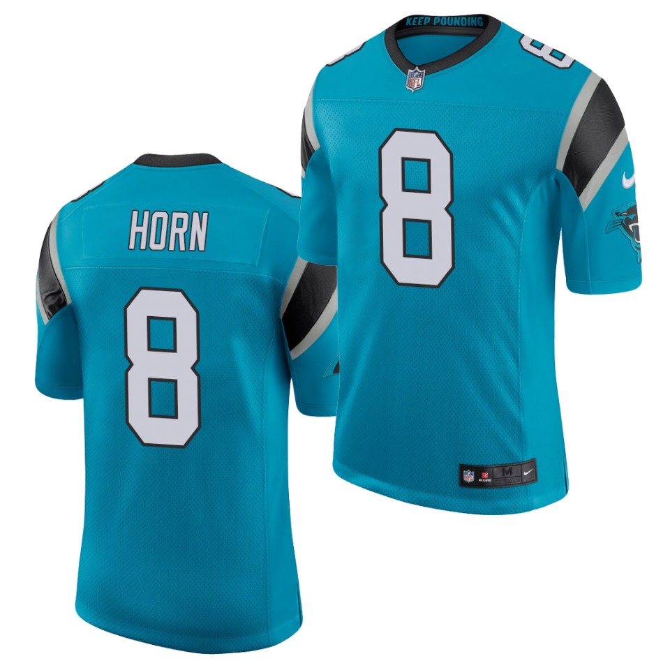 Men's Carolina Panthers #8 Jaycee Horn Blue Nike Vapor Untouchable Limited Jersey